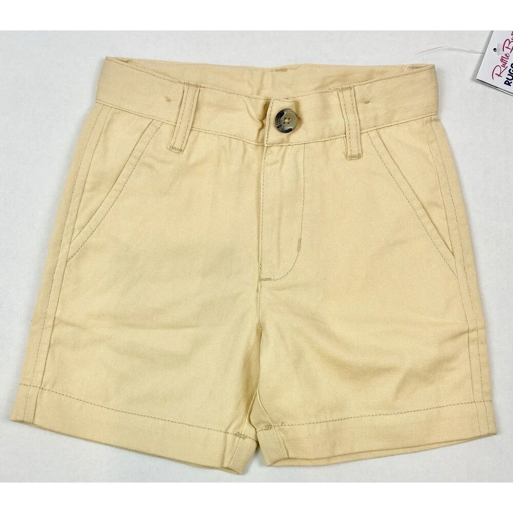 Rugged Butts RuggedButts Boys Chino Shorts 2T Khaki Yellow Cotton NEW
